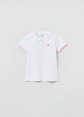 Ovs Pique Polo Shirt With Embroidered Cherries